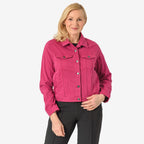 Tamsy Women Strech Twill Trucker Jacket (Size 14) - Pink