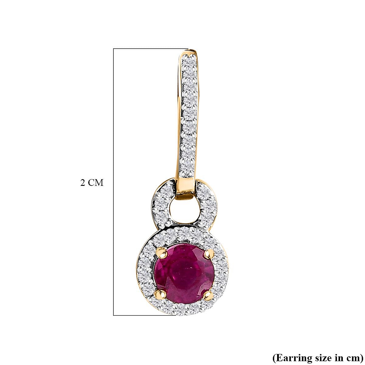 9K Yellow Gold African Ruby &amp; Moissanite Earrings 1.82 Ct. 7632606 4
