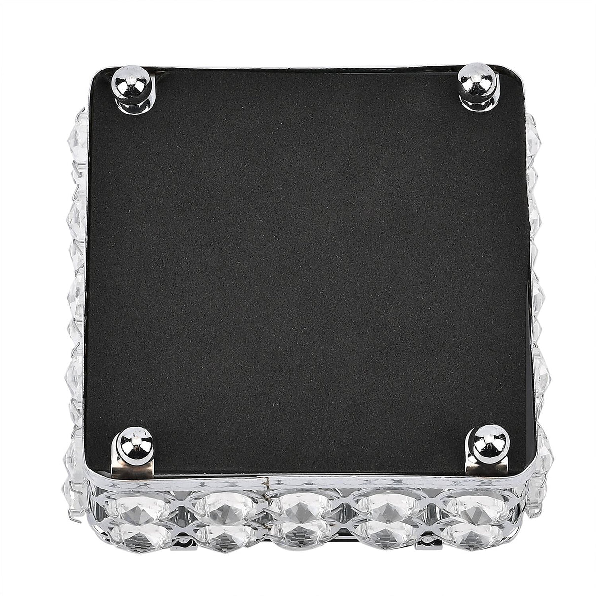 Square Crystal Studded Trinket Box (Size 10x10x9 cm) - Silver V32521816 5