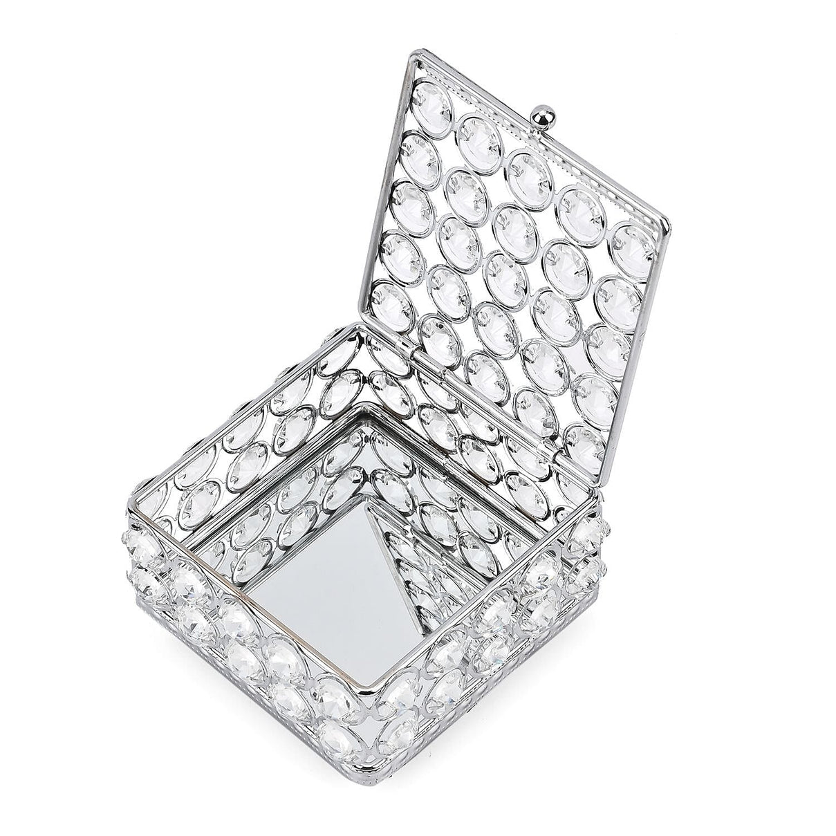 Square Crystal Studded Trinket Box (Size 10x10x9 cm) - Silver V32521816 6