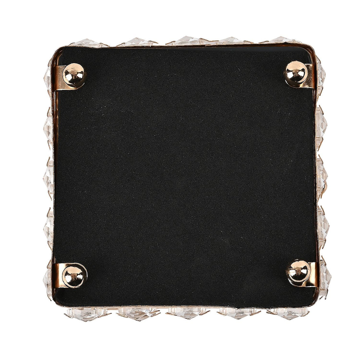 Square Crystal Studded Trinket Box (Size 10x10x9 cm) - Gold V32520296 5
