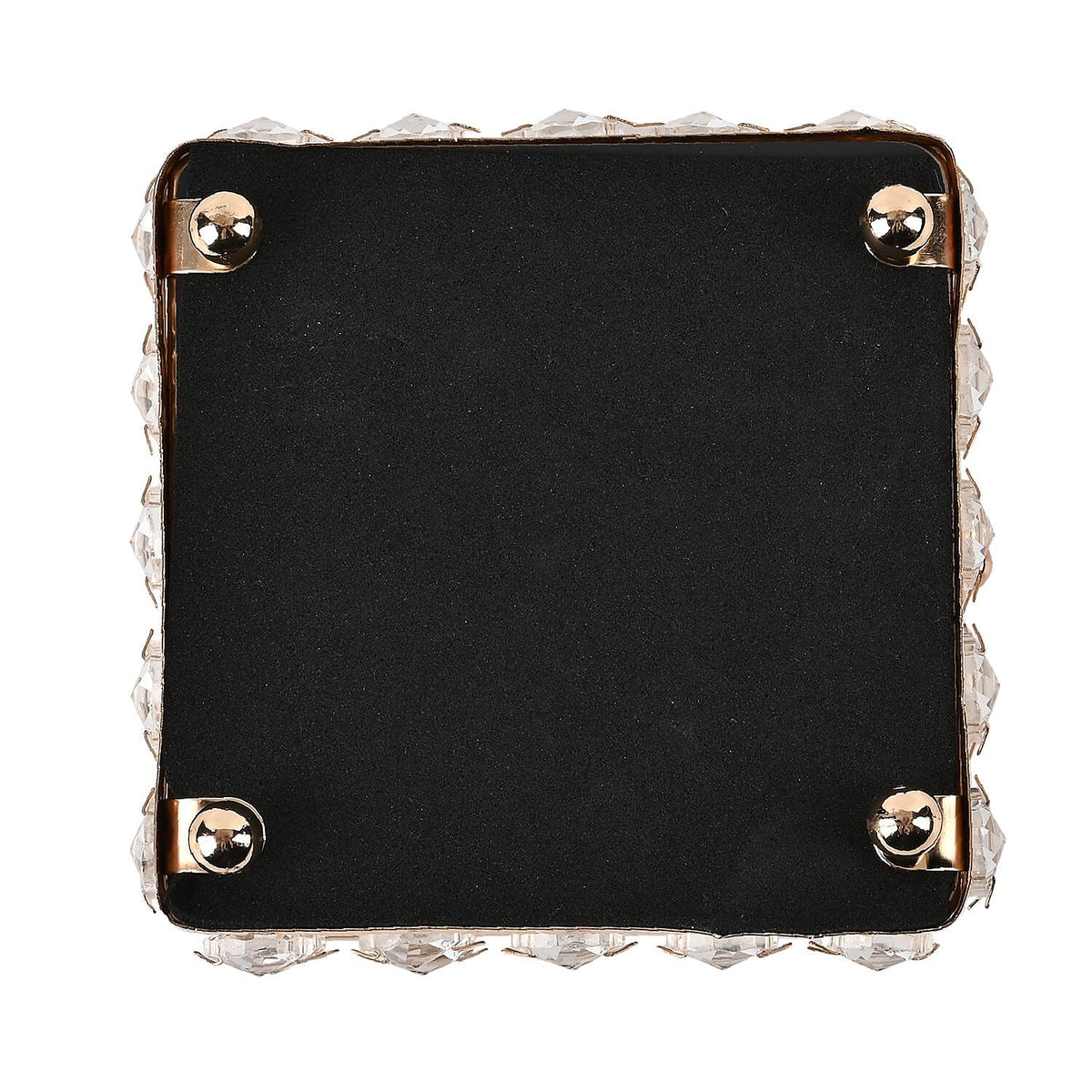 Square Crystal Studded Trinket Box (Size 10x10x9 cm) - Gold V32520296 5