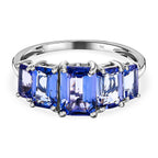 9K White Gold Tanzanite 5 Stone Ring 2.73 Ct.