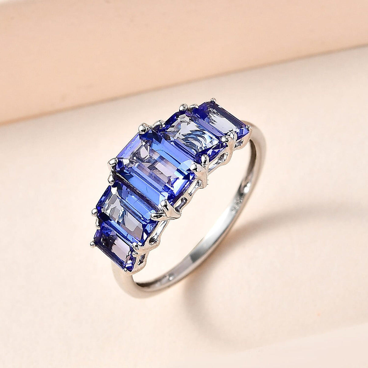 9K White Gold AA Tanzanite Solitaire Engagement Ring 2.73 ct 7632776 1