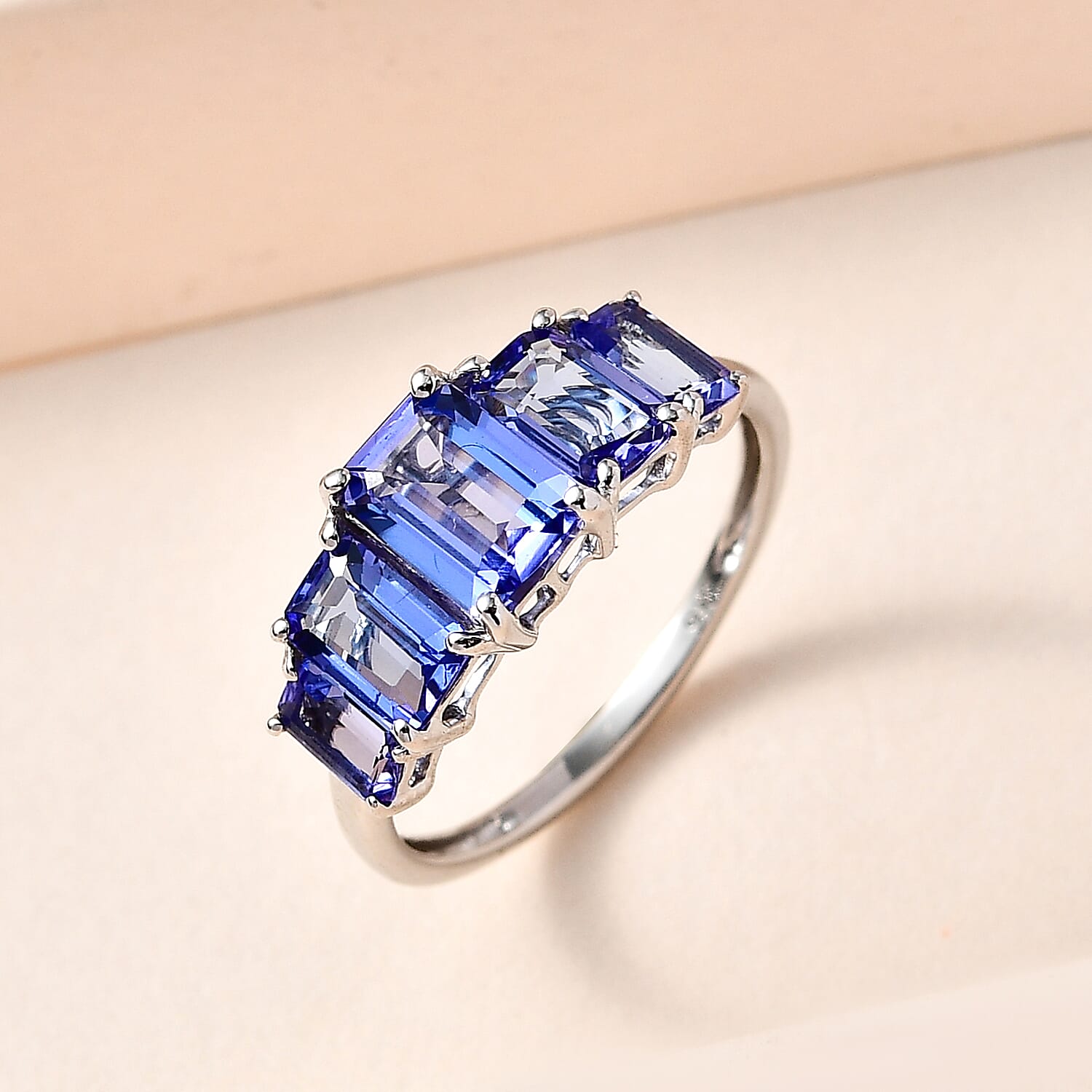 9K White Gold AA Tanzanite Solitaire Engagement Ring 2.73 ct 7632776 1