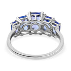 9K White Gold Tanzanite 5 Stone Ring 2.73 Ct.