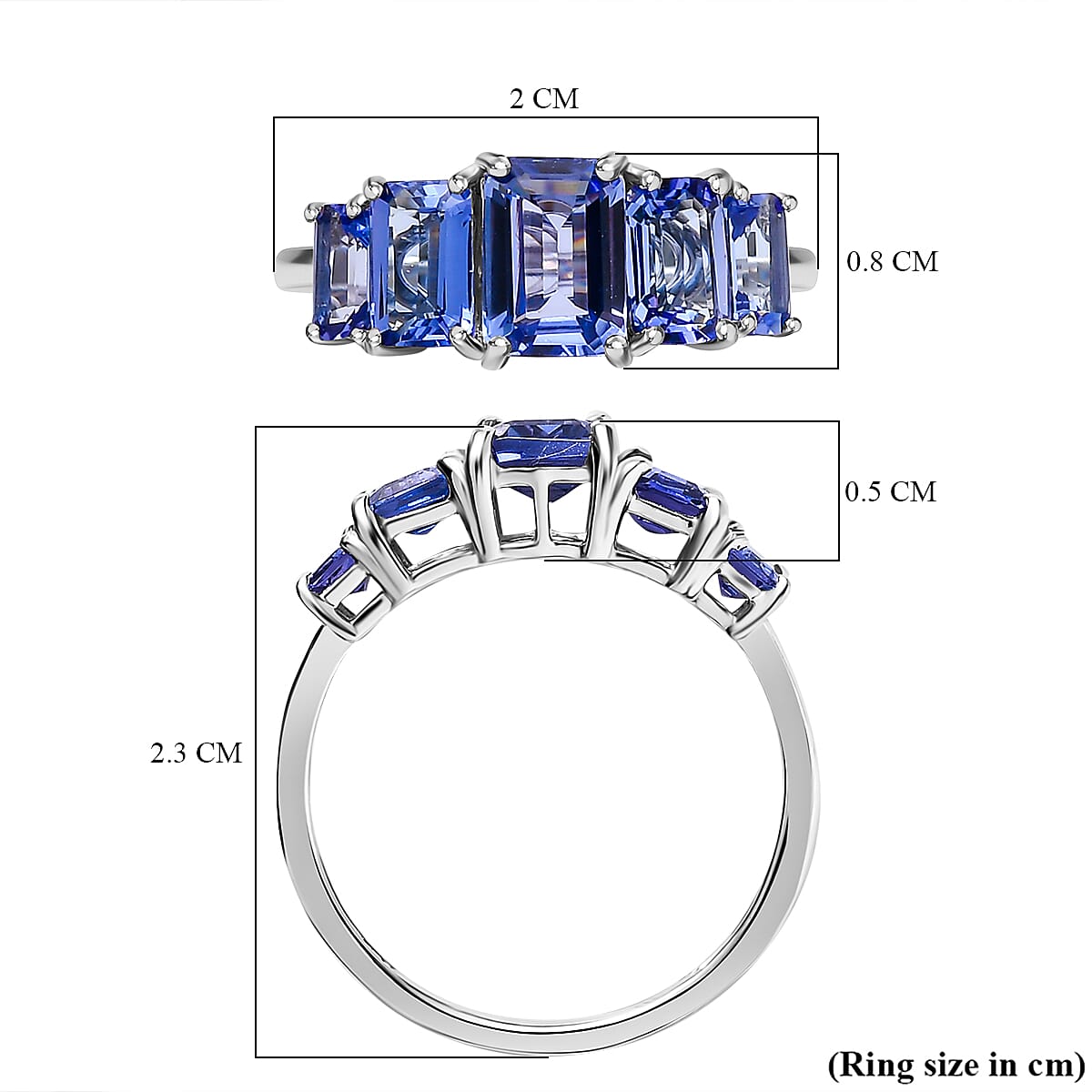 9K White Gold AA Tanzanite Solitaire Engagement Ring 2.73 ct 7632776 5