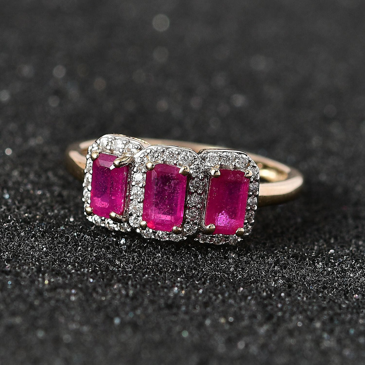 9K Yellow Gold African Ruby &amp; Moissanite Ring 1.62 Ct. 7632841 1