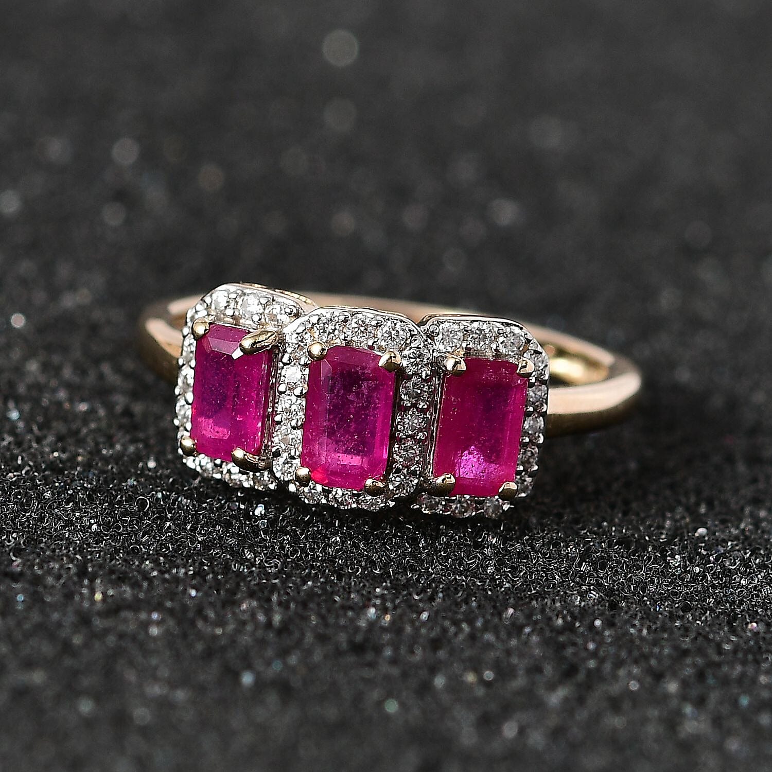 9K Yellow Gold African Ruby &amp; Moissanite Ring 1.62 Ct. 7632841 1