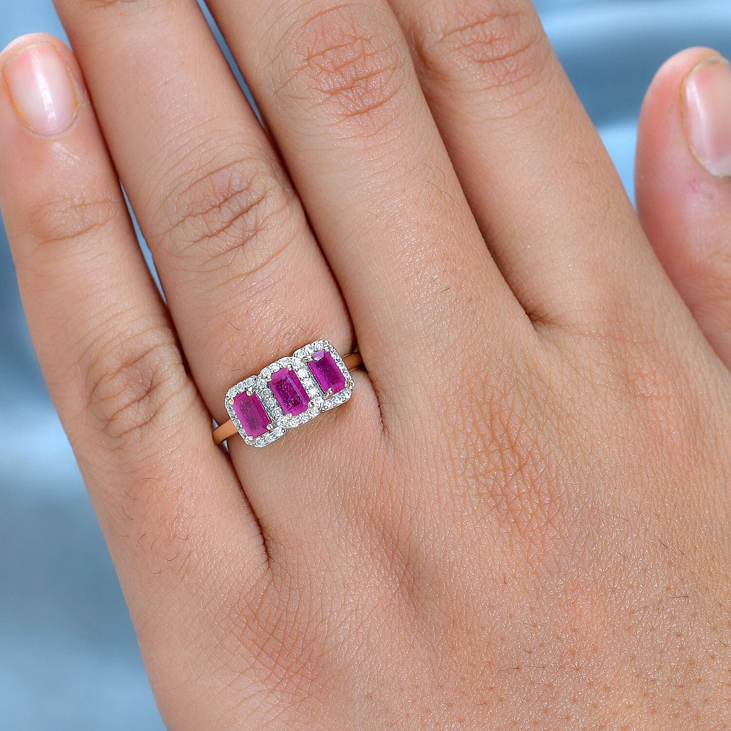 9K Yellow Gold African Ruby &amp; Moissanite Ring 1.62 Ct. 7632841 2