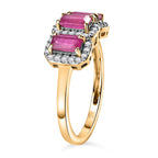9K Yellow Gold African Ruby & Moissanite Ring 1.62 Ct.