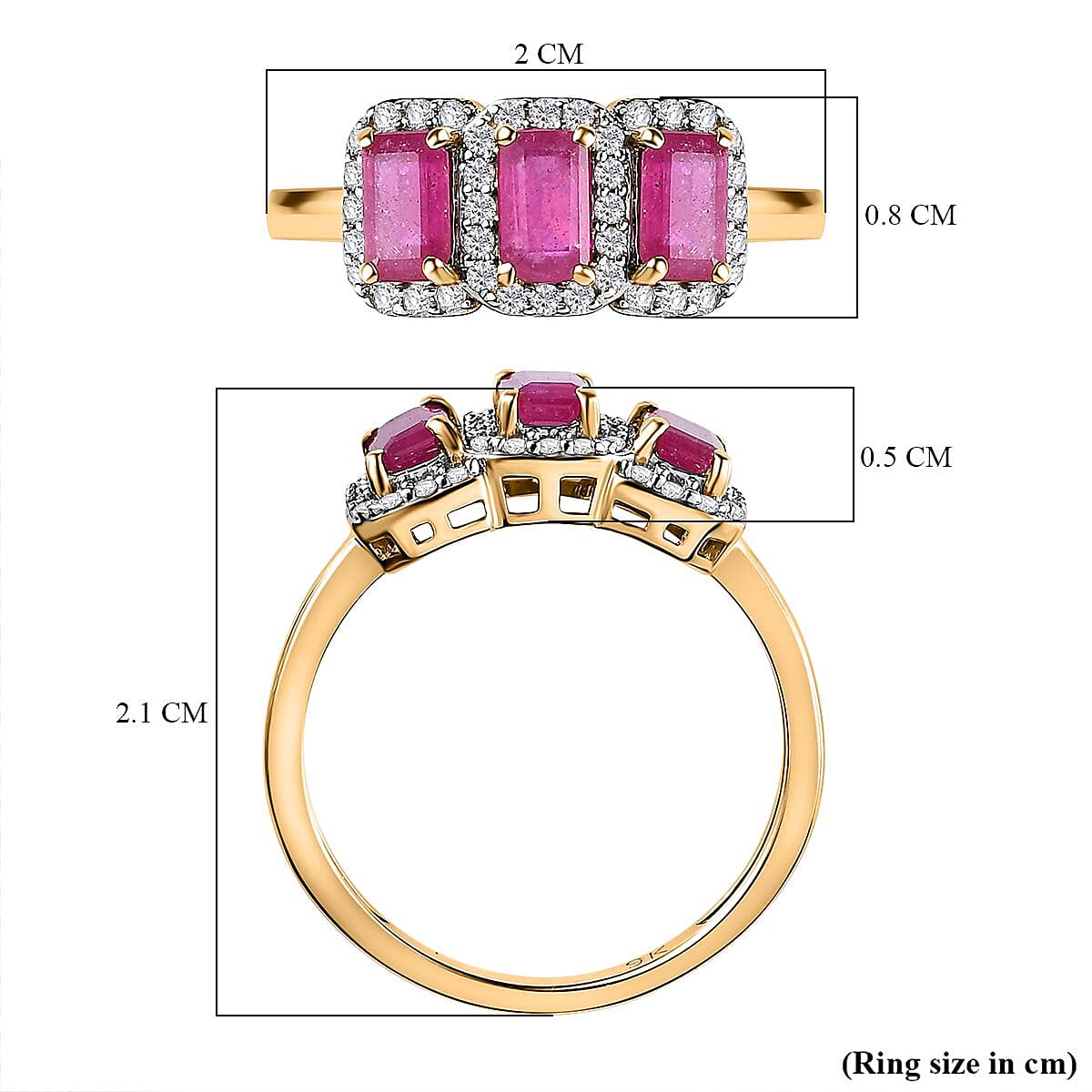 9K Yellow Gold African Ruby &amp; Moissanite Ring 1.62 Ct. 7632841 5