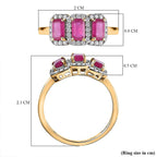 9K Yellow Gold African Ruby & Moissanite Ring 1.62 Ct.