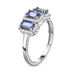 9K White Gold Tanzanite & Moissanite Ring 1.23 Ct.