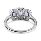 9K White Gold Tanzanite & Moissanite Ring 1.23 Ct.