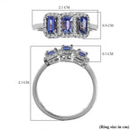 9K White Gold Tanzanite & Moissanite Ring 1.23 Ct.