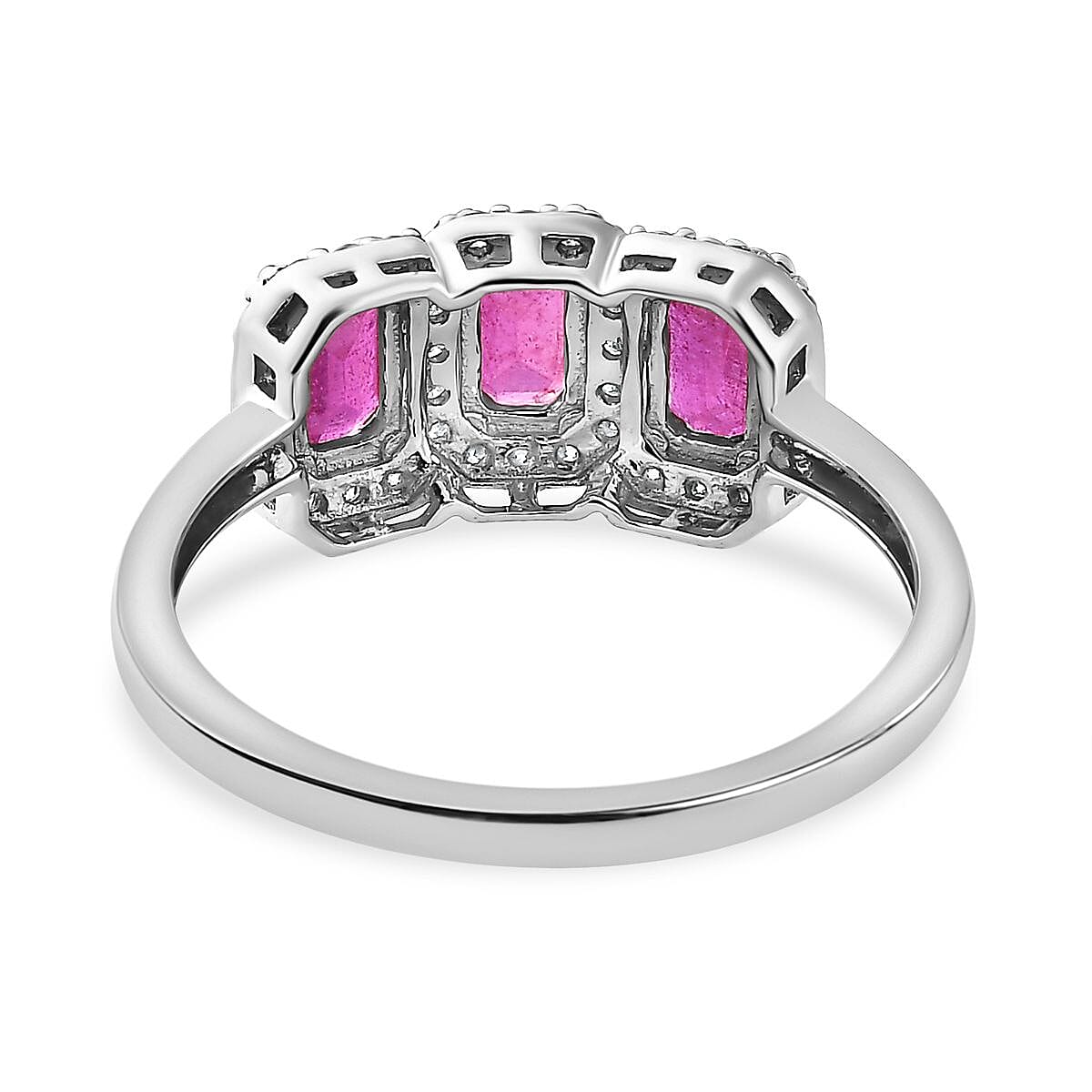9K White Gold African Ruby &amp; Moissanite Ring 1.62 Ct. 7632871 4