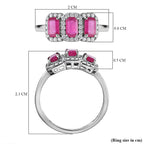 9K White Gold African Ruby & Moissanite Ring 1.62 Ct.