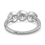 9K White Gold Moissanite 3 Stone Ring 1.28 Ct.