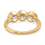 9K Yellow Gold Moissanite 3 Stone Ring 1.28 Ct.