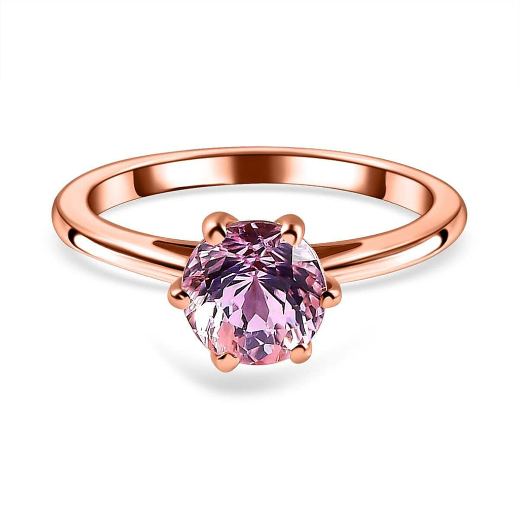9K Rose Gold AA Kunzite Solitaire Ring 1.64 Ct