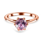 9K Rose Gold AA Kunzite Solitaire Ring 1.64 Ct
