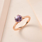 9K Rose Gold AA Kunzite Solitaire Ring 1.64 Ct