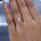 9K Rose Gold AA Kunzite Solitaire Ring 1.64 Ct