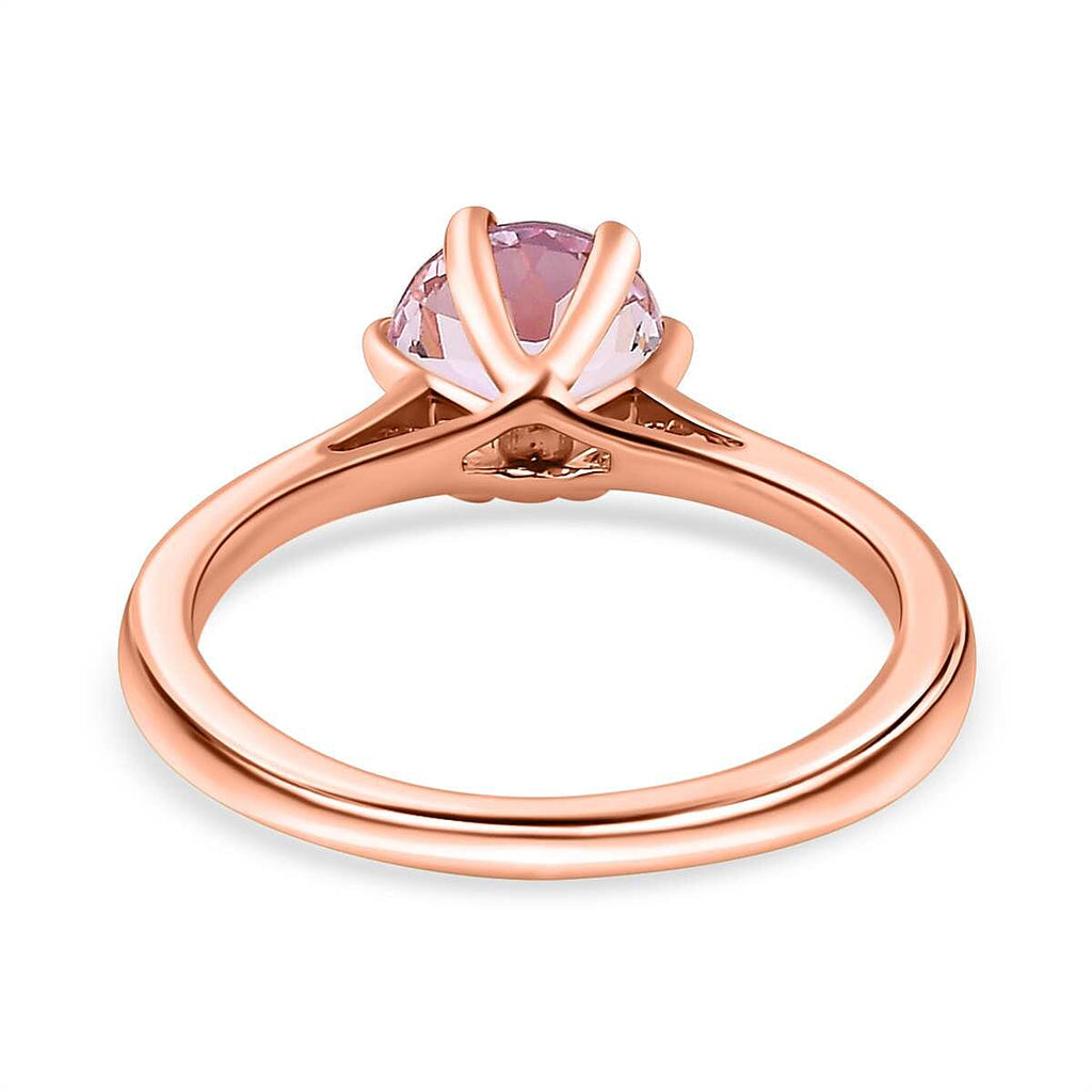 9K Rose Gold AA Kunzite Solitaire Ring 1.64 Ct