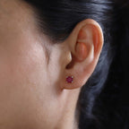 9K White Gold  AA   African Ruby  Earring 1.50 ct,  Gold Wt. 0.4 Gms  1.718  Ct.