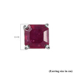 9K White Gold  AA   African Ruby  Earring 1.50 ct,  Gold Wt. 0.4 Gms  1.718  Ct.