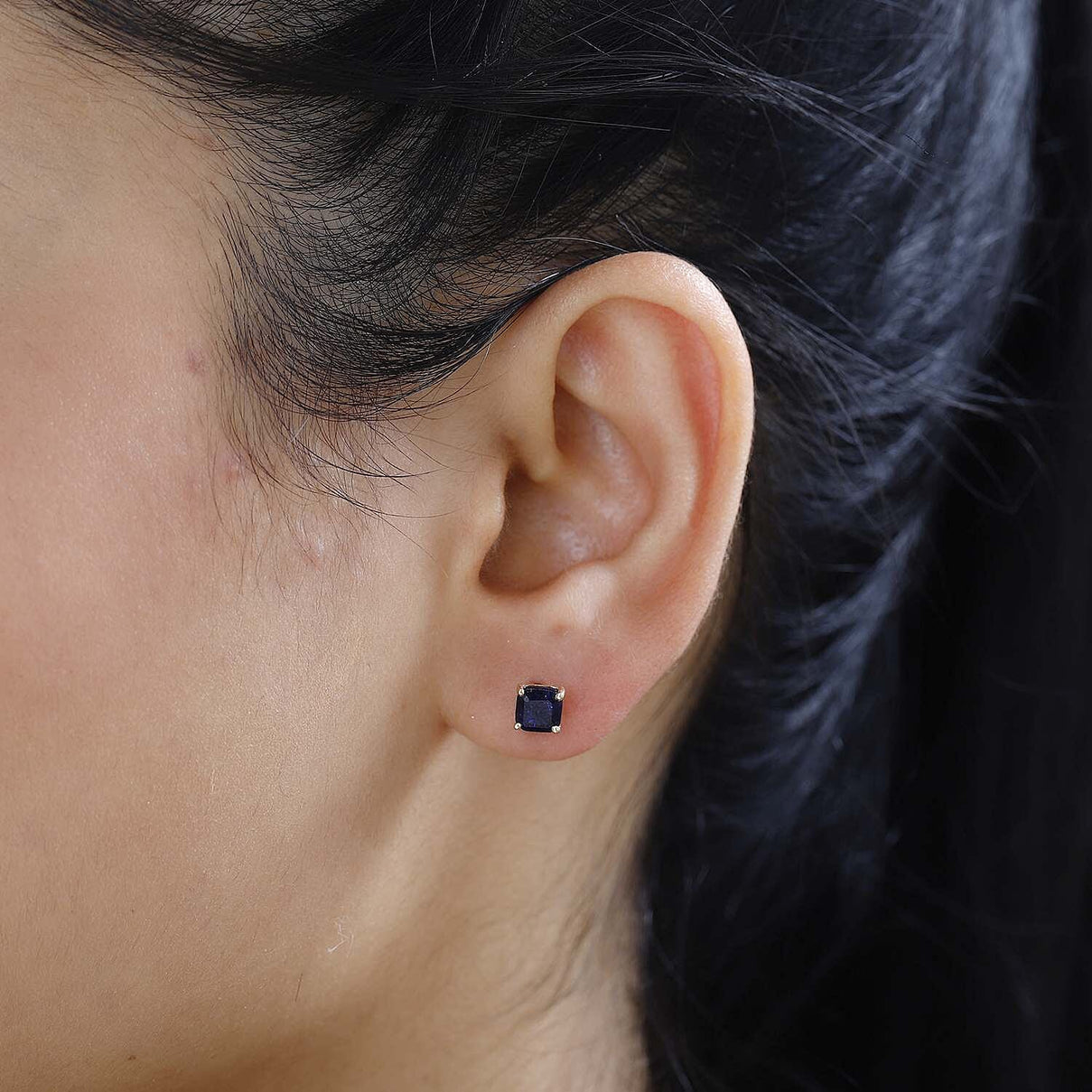 9K Yellow Gold Masoala Sapphire Stud Earrings 1.50 Ct 7633994 2