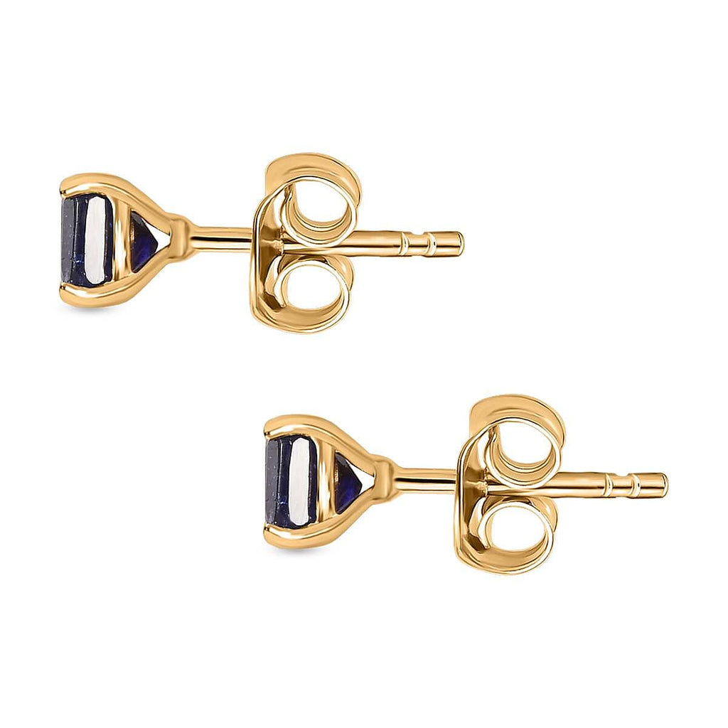 9K Yellow Gold Masoala Sapphire Stud Earrings 1.50 Ct