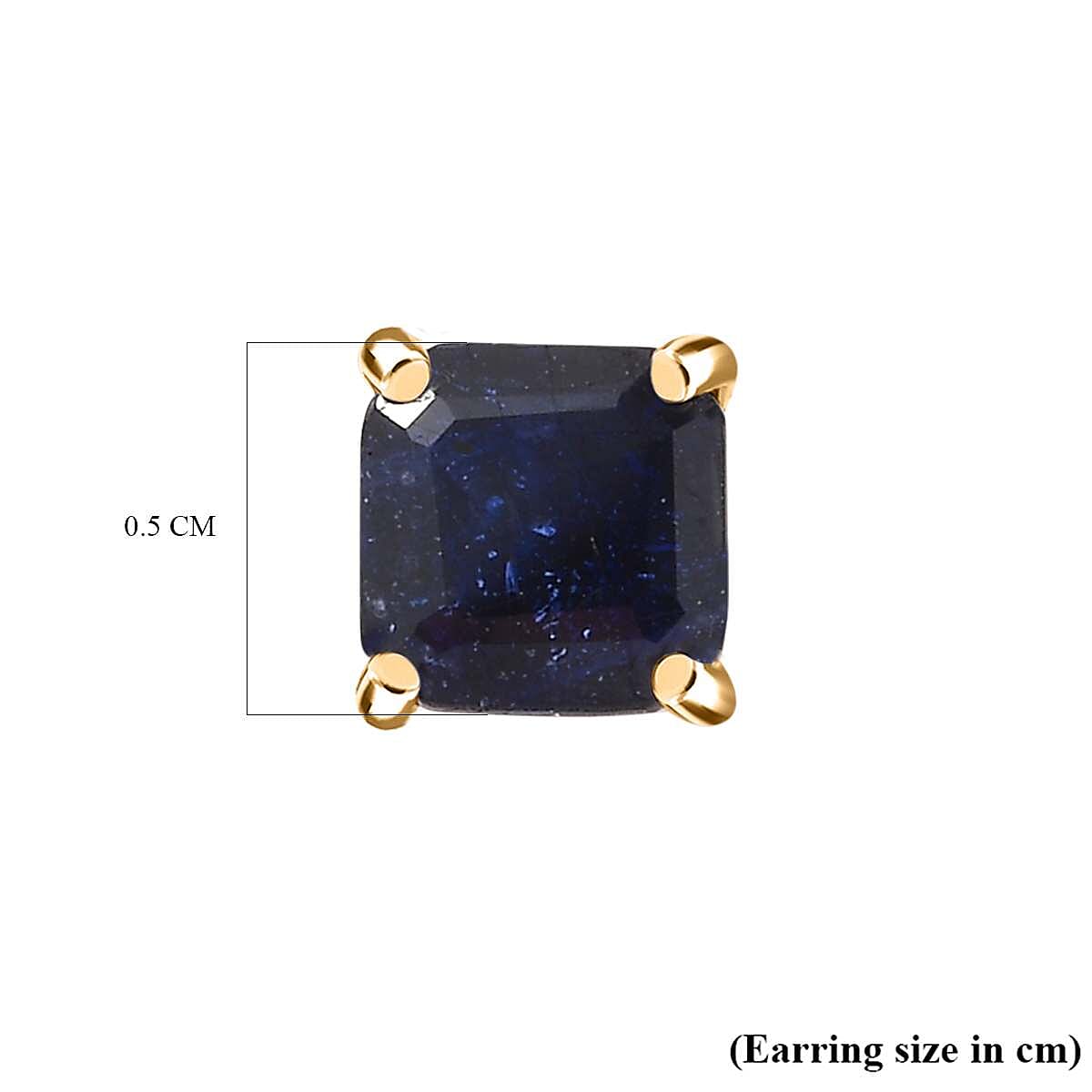 9K Yellow Gold Masoala Sapphire Stud Earrings 1.50 Ct 7633994 5
