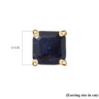 9K Yellow Gold Masoala Sapphire Stud Earrings 1.50 Ct
