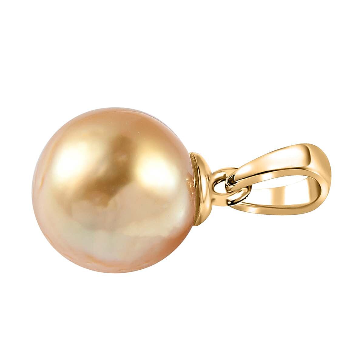 18K Yellow Gold AAA Golden South Sea Pearl Pendant 7634680 4
