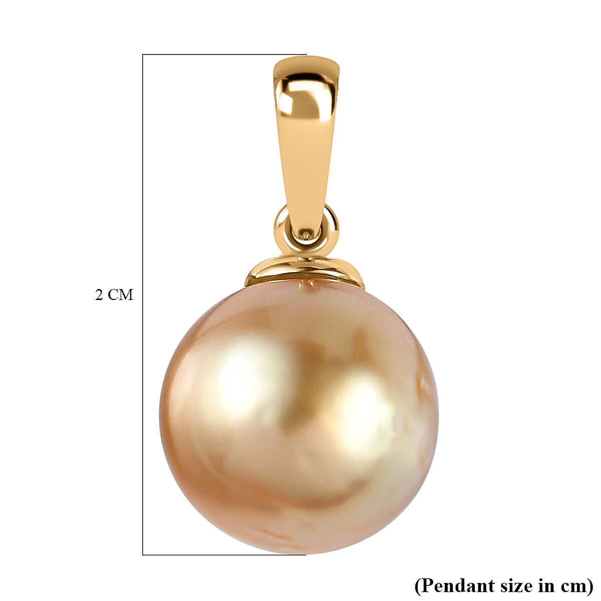 18K Yellow Gold AAA Golden South Sea Pearl Pendant 7634680 6
