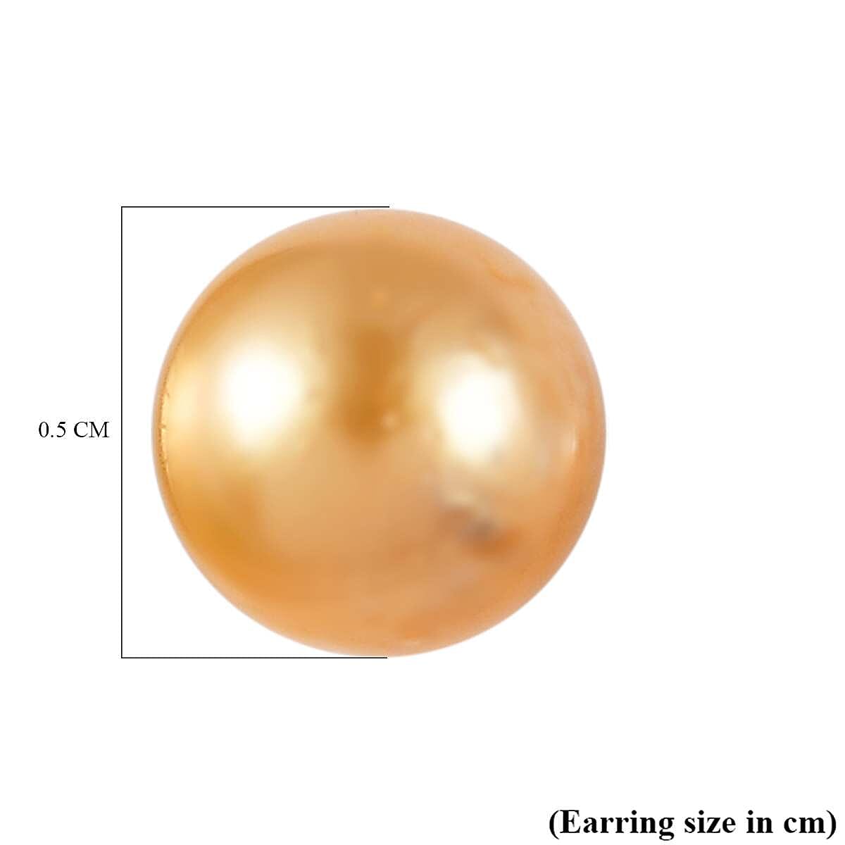 18K Yellow Gold AAA Golden South Sea Pearl Earrings 7634684 5