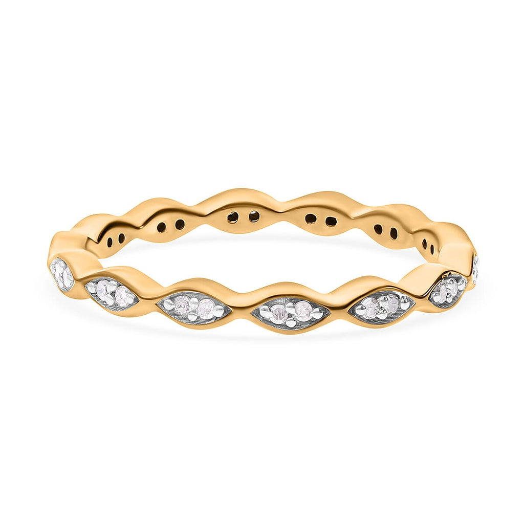 Diamond Eternity Ring in 18K Vermeil Yellow Gold Plated Sterling Silver 0.14 Ct