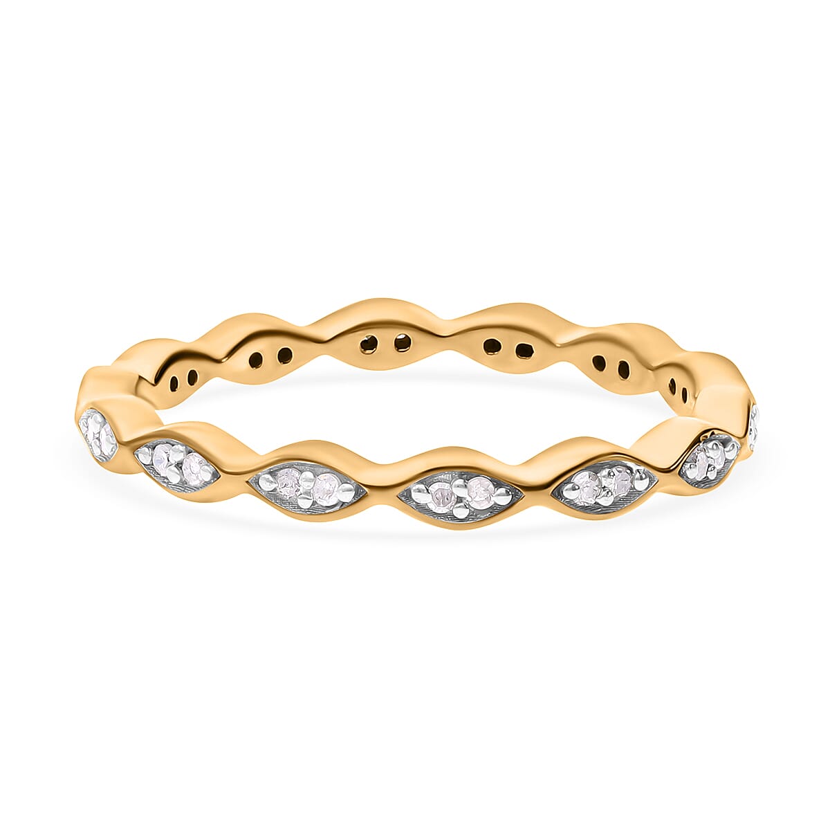 Diamond Eternity Ring in 18K Vermeil Yellow Gold Plated Sterling Silver 0.14 Ct 7637286 0