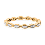 Diamond Eternity Ring in 18K Vermeil Yellow Gold Plated Sterling Silver 0.14 Ct