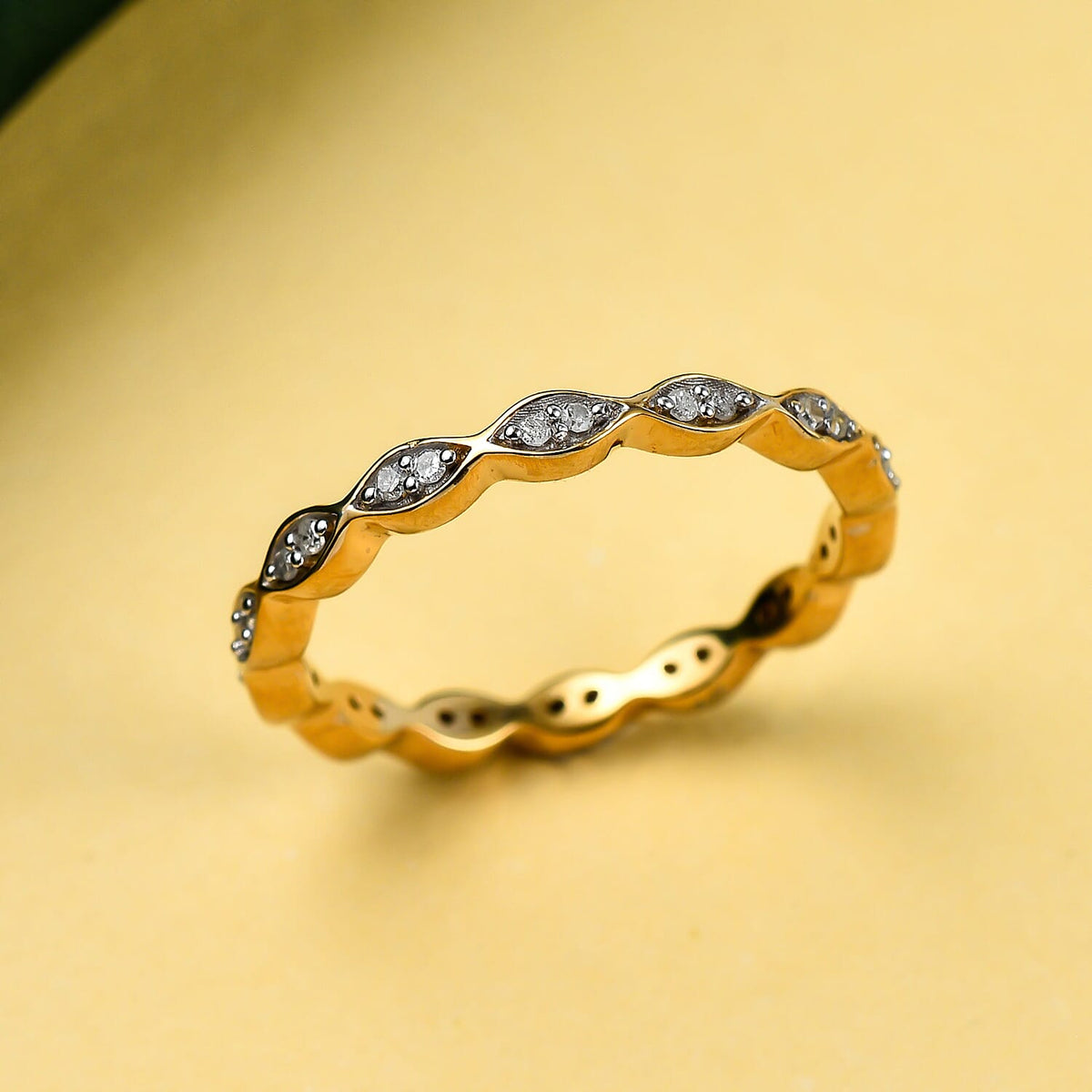 Diamond Eternity Ring in 18K Vermeil Yellow Gold Plated Sterling Silver 0.14 Ct 7637286 1