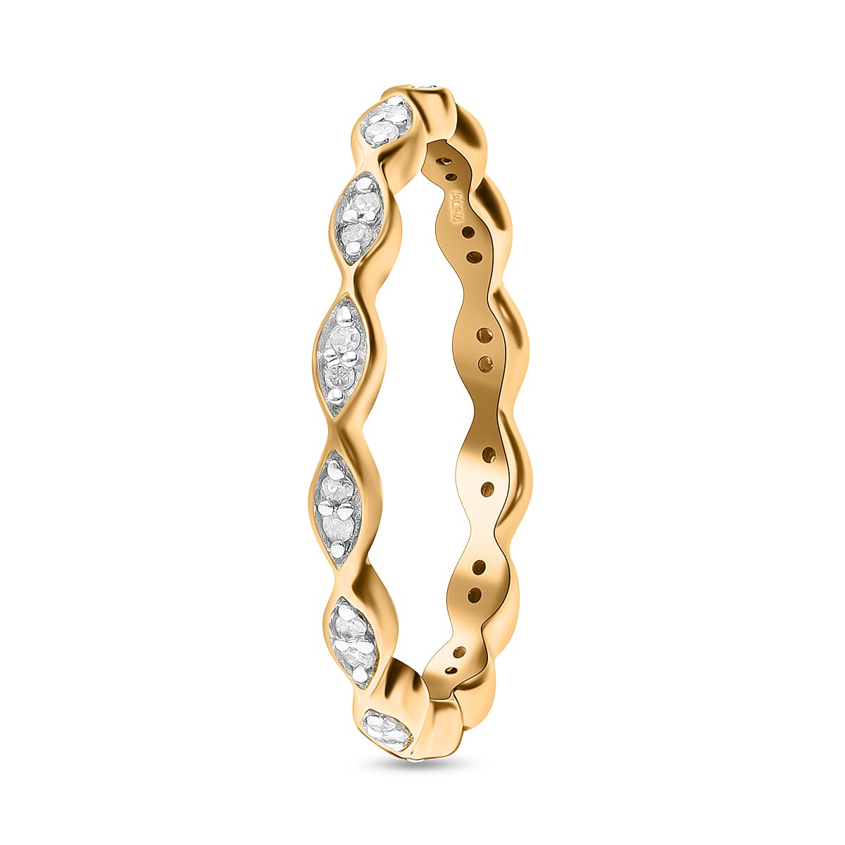 Diamond Eternity Ring in 18K Vermeil Yellow Gold Plated Sterling Silver 0.14 Ct 7637286 3