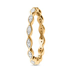 Diamond Eternity Ring in 18K Vermeil Yellow Gold Plated Sterling Silver 0.14 Ct