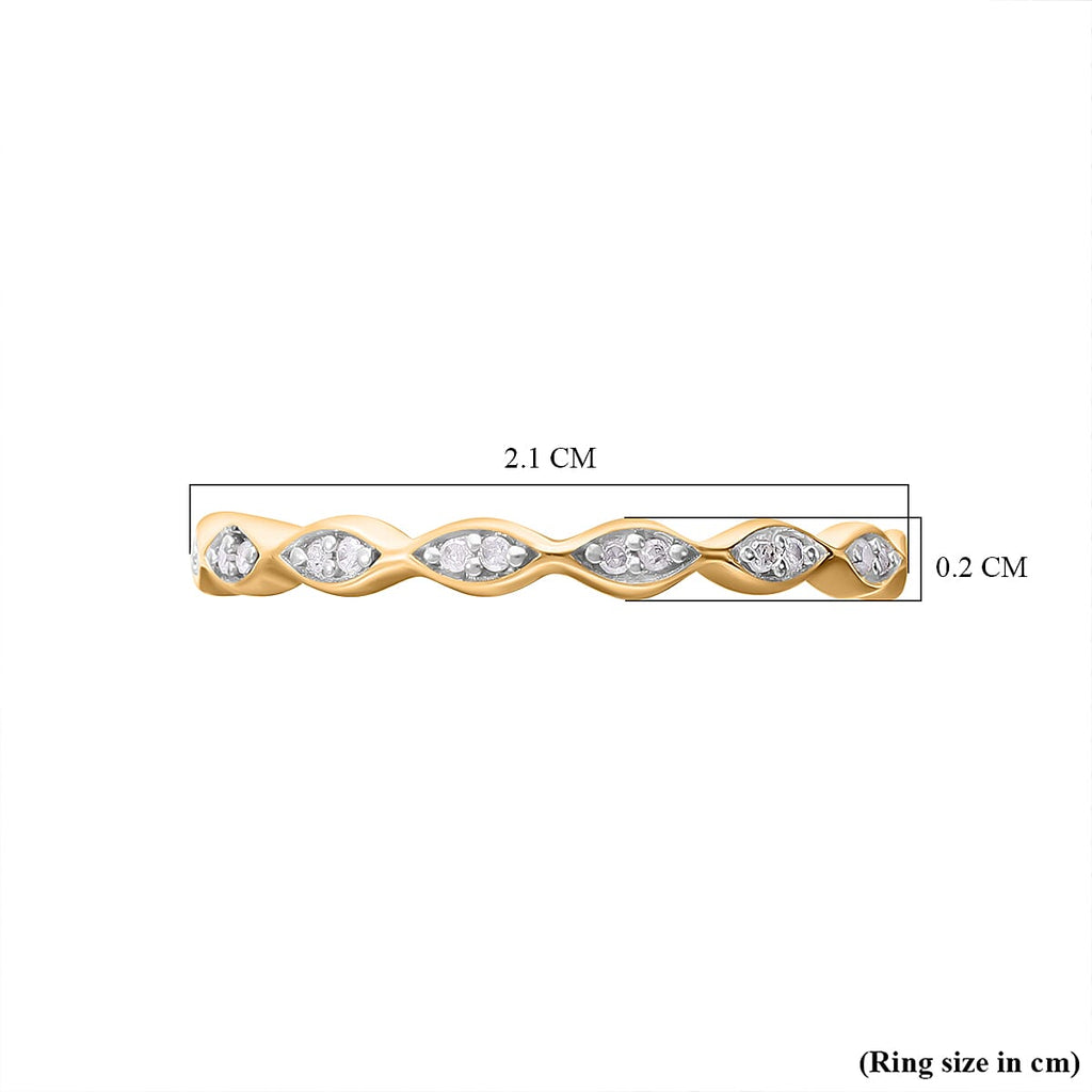 Diamond Eternity Ring in 18K Vermeil Yellow Gold Plated Sterling Silver 0.14 Ct