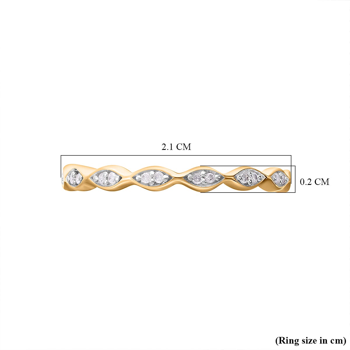Diamond Eternity Ring in 18K Vermeil Yellow Gold Plated Sterling Silver 0.14 Ct 7637286 4