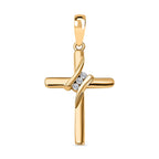 9K Yellow Gold Diamond (G-H) Cross Pendant