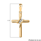 9K Yellow Gold Diamond (G-H) Cross Pendant