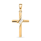 9K Yellow Gold Diamond (G-H) Cross Pendant