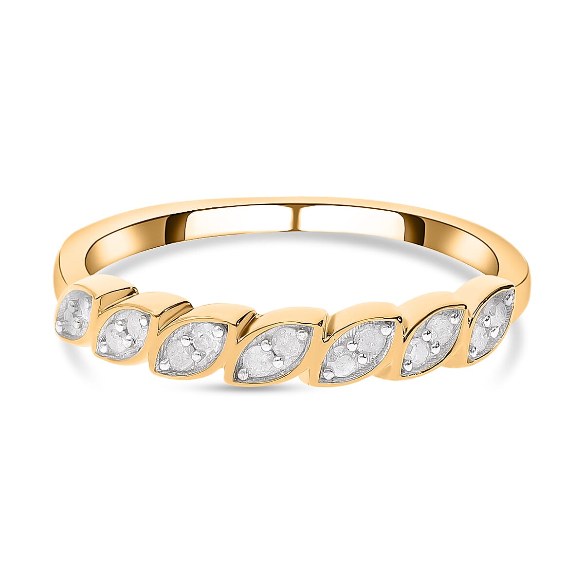 White Diamond Ring in 18K Vermeil YG Plated Sterling Silver 7637664 0